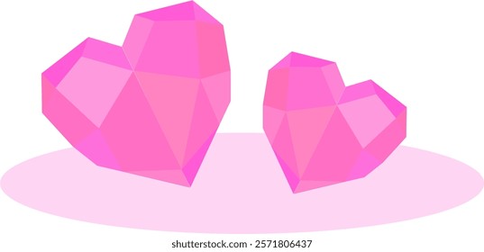 Pink heart gemstone sweet decoration 25