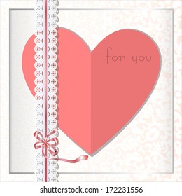 pink heart in gift box