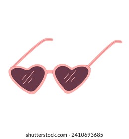 gafas de corazón rosadas aisladas en fondo blanco