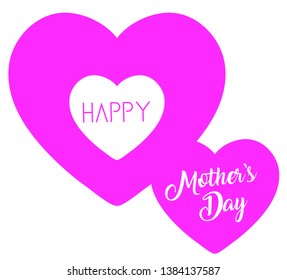 Pink heart happy mother's day vector design