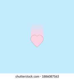 Pink heart icon in blue background. 