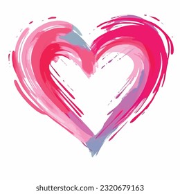 pink heart icon with brush stroke