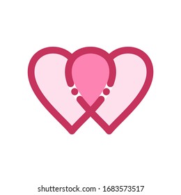 pink heart icon. eps 10