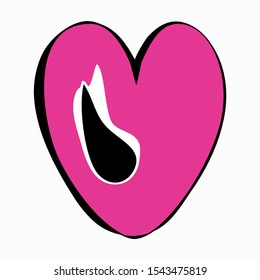 pink heart icon. Flat isolated illustration for your web design.