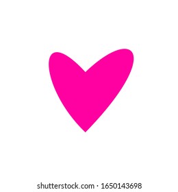 Pink heart icon in a flat style. Love symbol for your web site design, logo, app, UI. Simple vector element illustration isolated on white background.