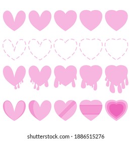 Pink heart icon isolated on white background, vector illustration, love and valentines day