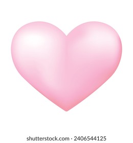 Pink heart icon isolated on the white background.