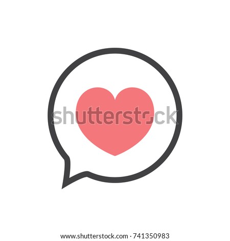 Pink Heart icon isolated on white background