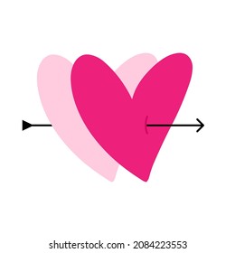 Icono de corazón rosado. Ilustración vectorial simple 