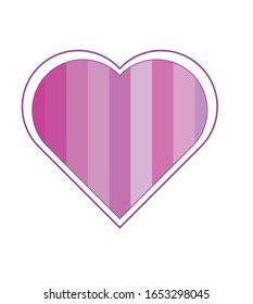 pink heart icon with stroke, vector illustration