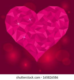 Pink heart icon. Pink template, background