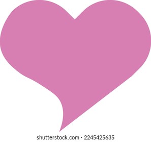 pink heart icon in trendy style . Valentines day , Symbol of love.