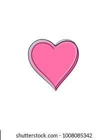 Pink heart icon vector illustration. Love symbol for Valentine`s Day isolated on white background. EPS10