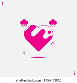 Pink Heart Icon Vector illustration