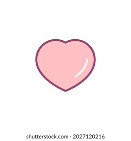 Pink heart icon. Vector illustration