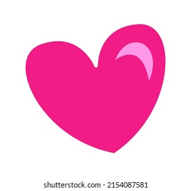 Pink heart icon. Vector illustration