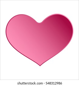 Pink heart icon. Vector illustration