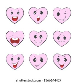Pink heart icon yellow vector