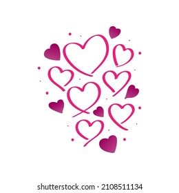 Pink Heart Illustration Isolated on White Background. Valentine's Day Background for Wallpaper, Flyers, Invitation, Posters, Brochure, Banner or Postcard