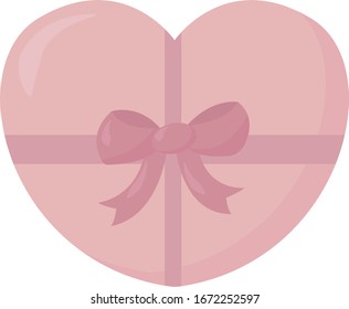 Pink heart, illustration, vector on white background.