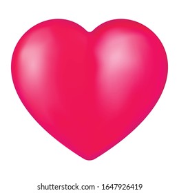 pink heart isolated on white background as love and valentine's day concept