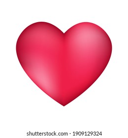 Pink heart, isolated on white background, vector illustration.