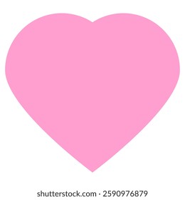 Pink heart isolated on white, vector illustration