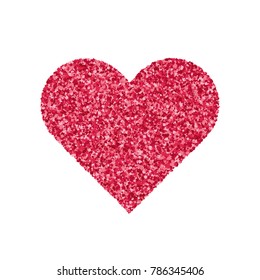 Pink heart isolated on white background. Valentine Day symbol.  Vector illustration,eps 10. 