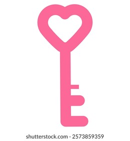 Pink Heart Key or key heart shaped