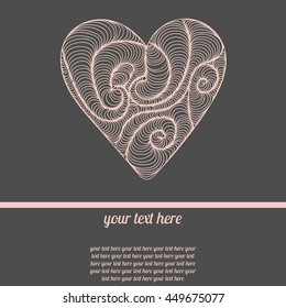 a pink heart. lace pattern