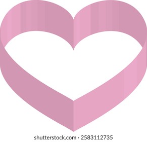 Pink heart like a ribbon - a stylish and cute symbol of love