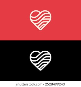 Diseño de Plantilla de Ilustración vectorial de logotipo de línea de corazón rosa