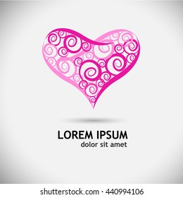 pink heart logo. Vector