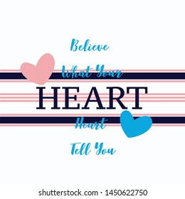 pink heart love blue text line girl tee illustration art vector