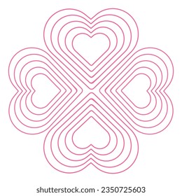 pink heart love decoration element