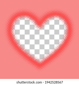 Pink Heart Love Frame With Transparent Background For Social Media Photo Image Profile and Post Vector