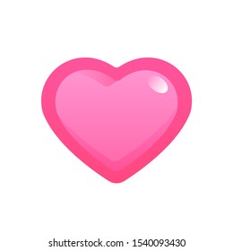 Pink heart love icon, valentine day - romance vector illustration