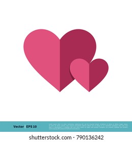 Pink Heart Love Icon Vector Logo Template Illustration Design. Vector EPS 10.
