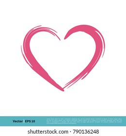 Pink Heart Love Icon Vector Logo Template Illustration Design. Vector EPS 10.