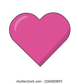 Pink heart. Love, life, family, express feelings, couple, date, marriage, wedding, emoticon, online communication, like, work life balance, healthcare, care. Vector illustration on white backround