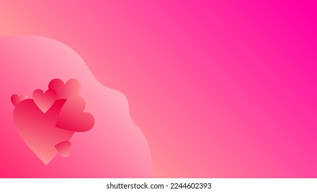 PINK HEART, LOVE VALENTINES DAY BACKGROUND ILLUSTRATION. MOTHERS DAY WITH COPY SPACE AREA DESIGN VECTOR GOOD FOR GREETING CARD, COVER DESIGN