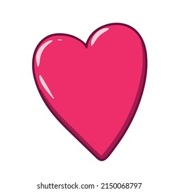 Amor al corazón rosado. Vector de fondo blanco