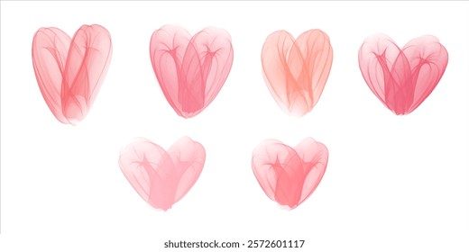 Pink heart for lovers, mothers day, friends, girlfriends. Concept of love, relationship, art, painting. Texture illustration. Vector.