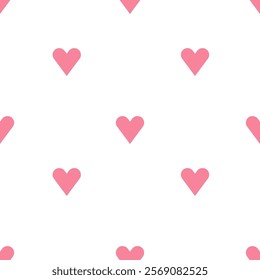 Vector minimalista de corazón rosa sin patrón sobre un fondo blanco.