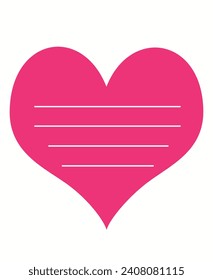 Pink heart notecard. Anniversary greeting card. Notecard with congratulatory message. Valentine Message