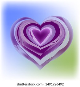 Pink heart on a colored background