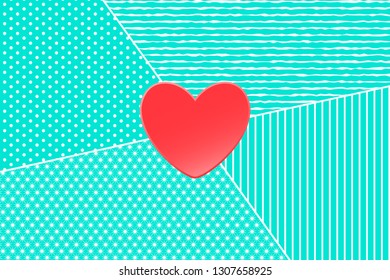 Pink heart on the decorated background. Vector illustration EPS10 for Valentines, Wedding, Mother Day Greeting Card