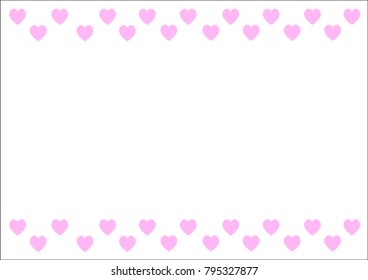 Pink heart on isolate. Little hearts on a white background. Vector illustration.