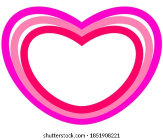 pink heart on isolated white