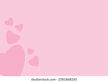 The pink heart on a pastel pink background. For cards, banners, and cover books. Valentine's day concept. 